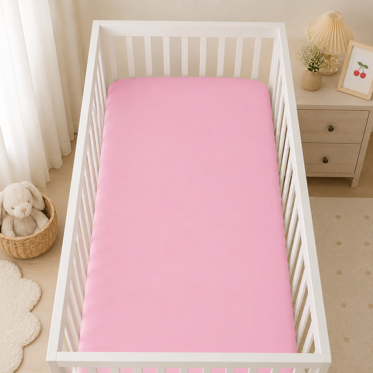 Pink Bamboo Crib Sheet