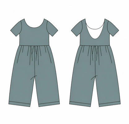 Sage Wide Leg Bamboo Romper