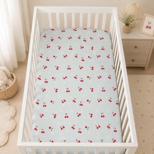 Cherry Bamboo Crib Sheet