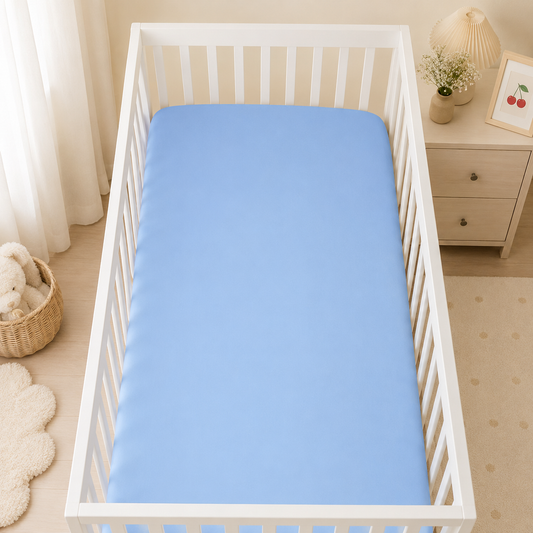 Blue Bamboo Crib Sheet